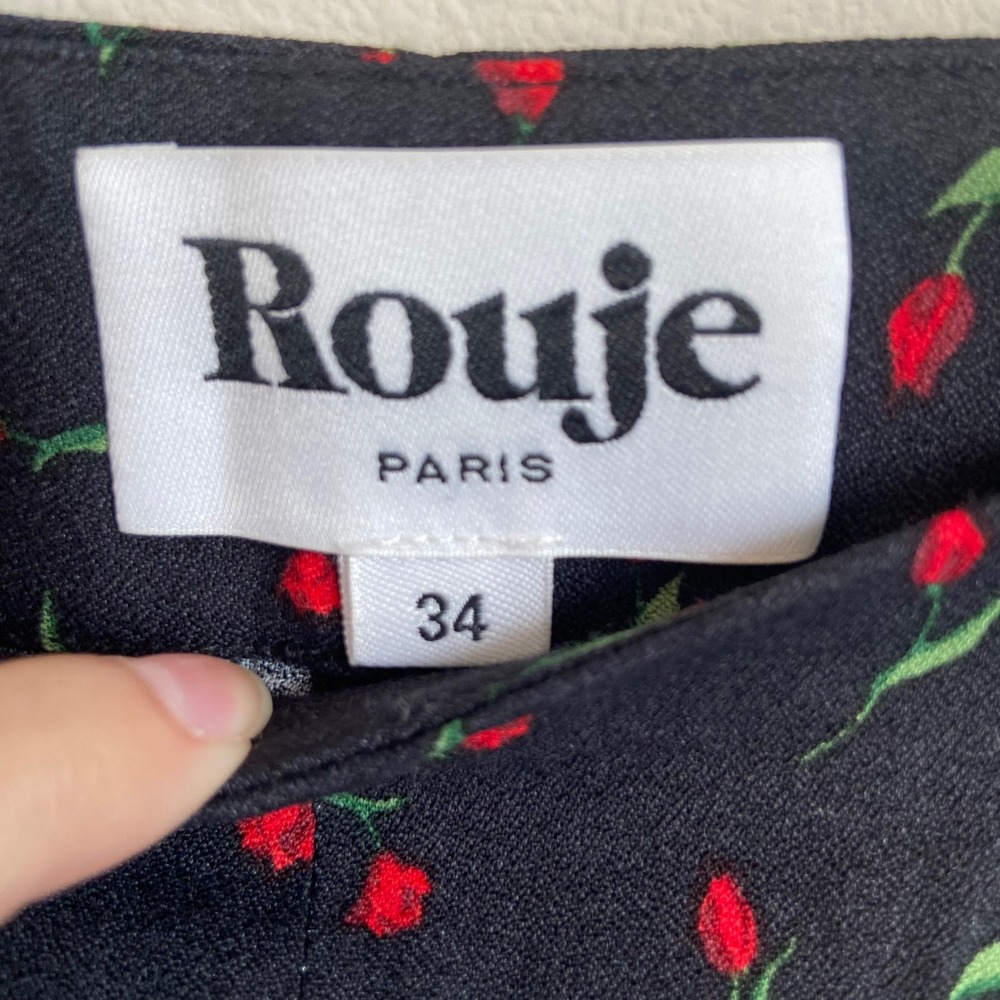 Rouje Paris Women's Floral Print Pants US‎ Size 2  Black Red - Picture 3 of 8